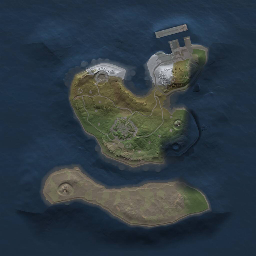 Rust Map: Procedural Map, Size: 1600, Seed: 394615764, 3 Monuments