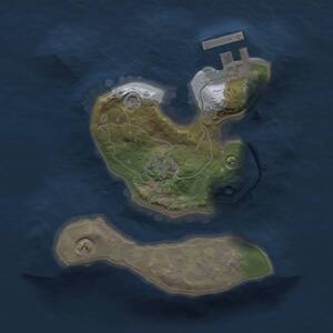 Thumbnail Rust Map: Procedural Map, Size: 1600, Seed: 394615764, 3 Monuments