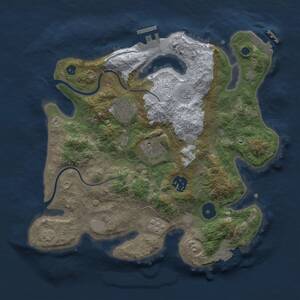 Thumbnail Rust Map: Procedural Map, Size: 3000, Seed: 405883, 9 Monuments