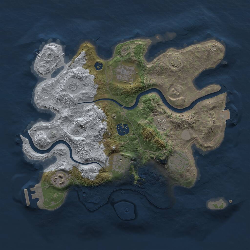 Rust Map: Procedural Map, Size: 3000, Seed: 2105726364, 11 Monuments