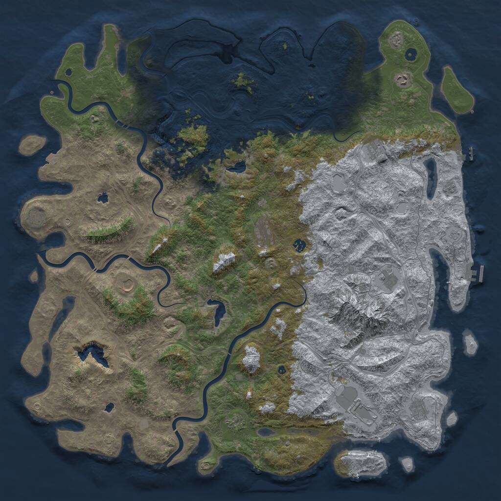 Rust Map: Procedural Map, Size: 6000, Seed: 944530687, 17 Monuments