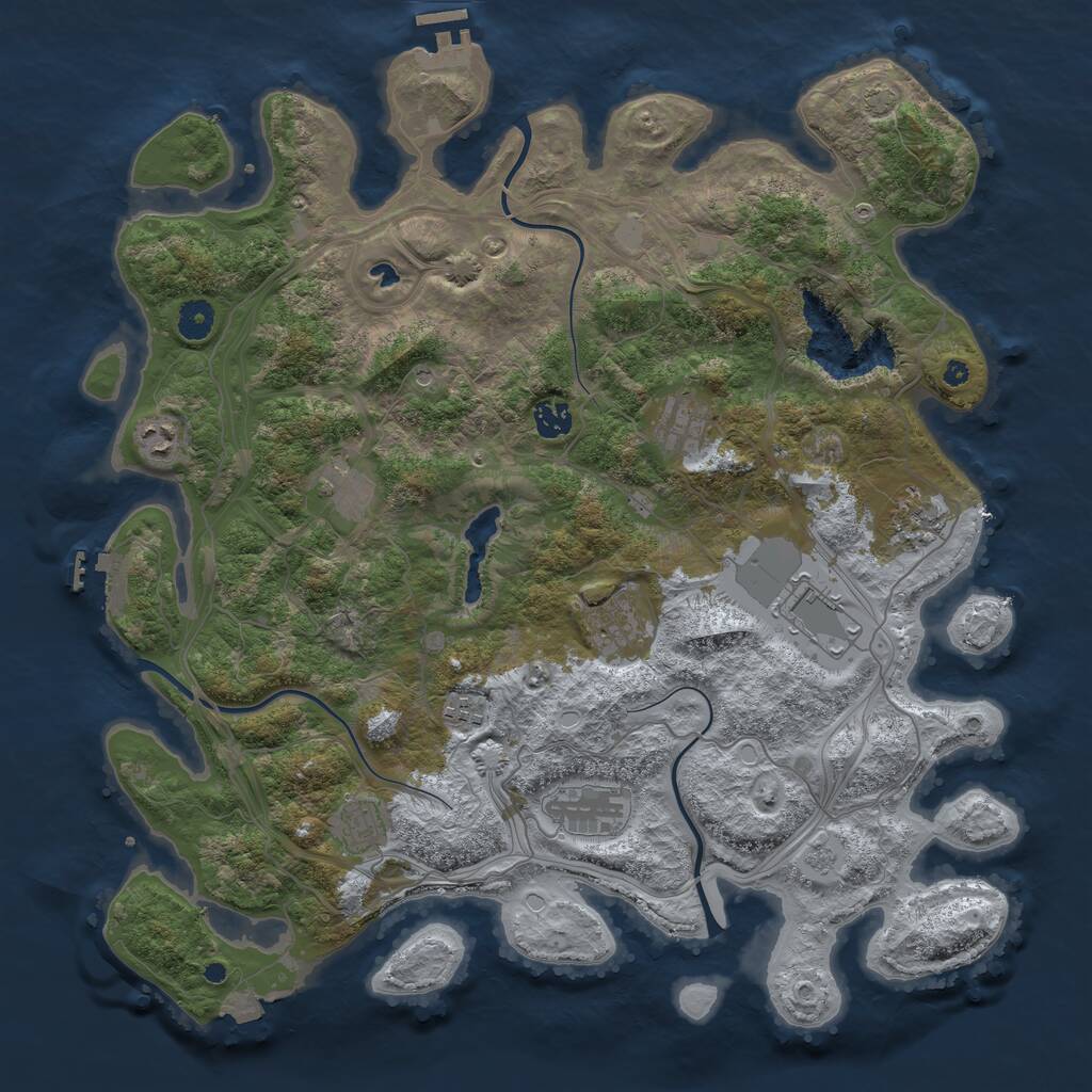 Rust Map: Procedural Map, Size: 4250, Seed: 3687, 16 Monuments
