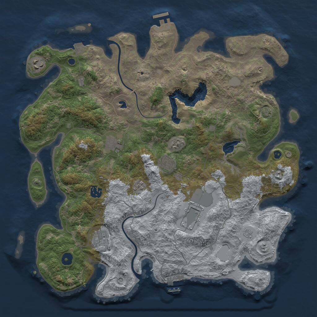 Rust Map: Procedural Map, Size: 4000, Seed: 2071787715, 13 Monuments