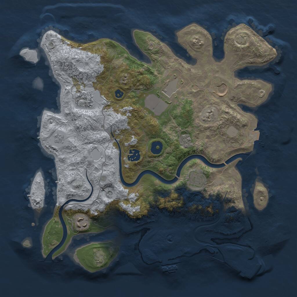 Rust Map: Procedural Map, Size: 3500, Seed: 24042025, 13 Monuments