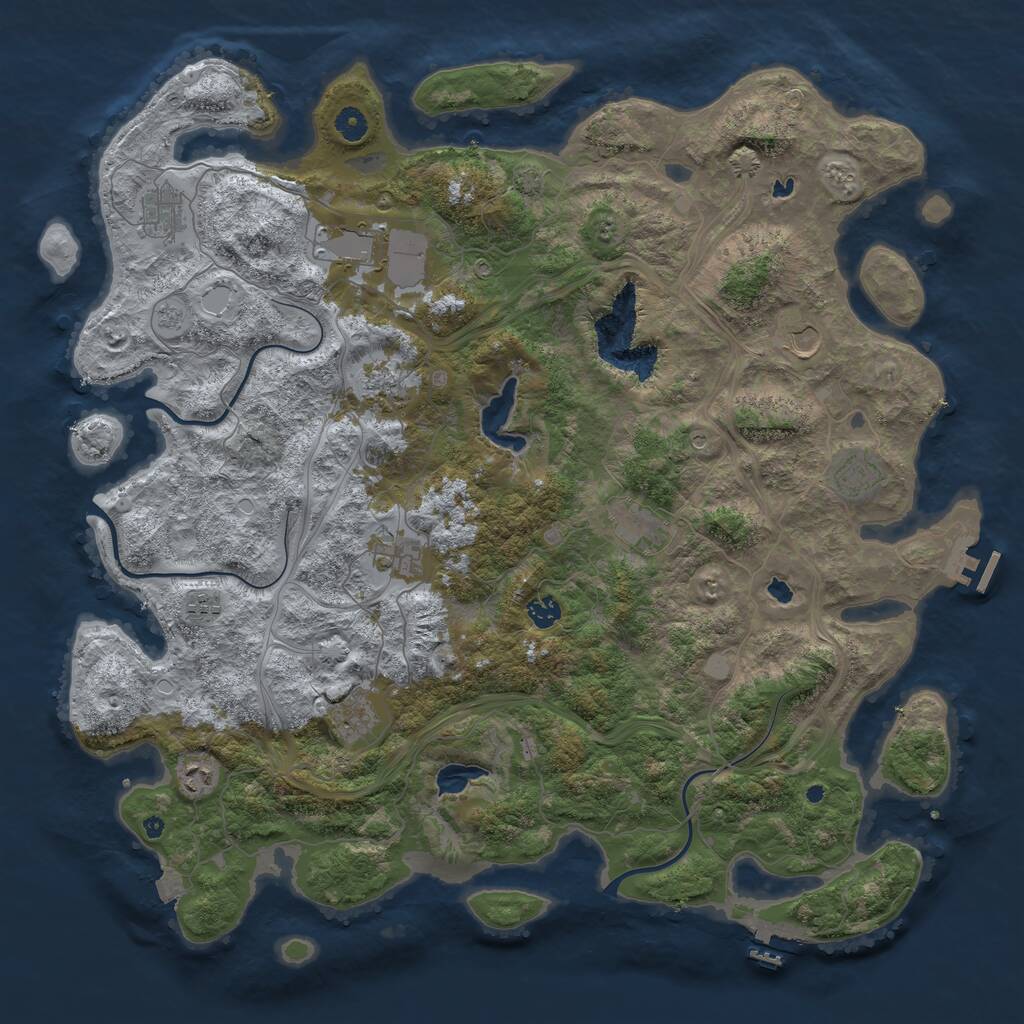 Rust Map: Procedural Map, Size: 4750, Seed: 1820504216, 17 Monuments