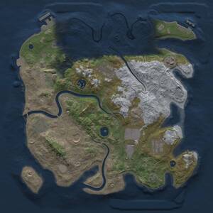 Thumbnail Rust Map: Procedural Map, Size: 3500, Seed: 36870, 15 Monuments