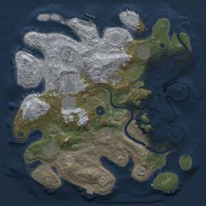 Thumbnail Rust Map: Procedural Map, Size: 3500, Seed: 1752521421, 13 Monuments