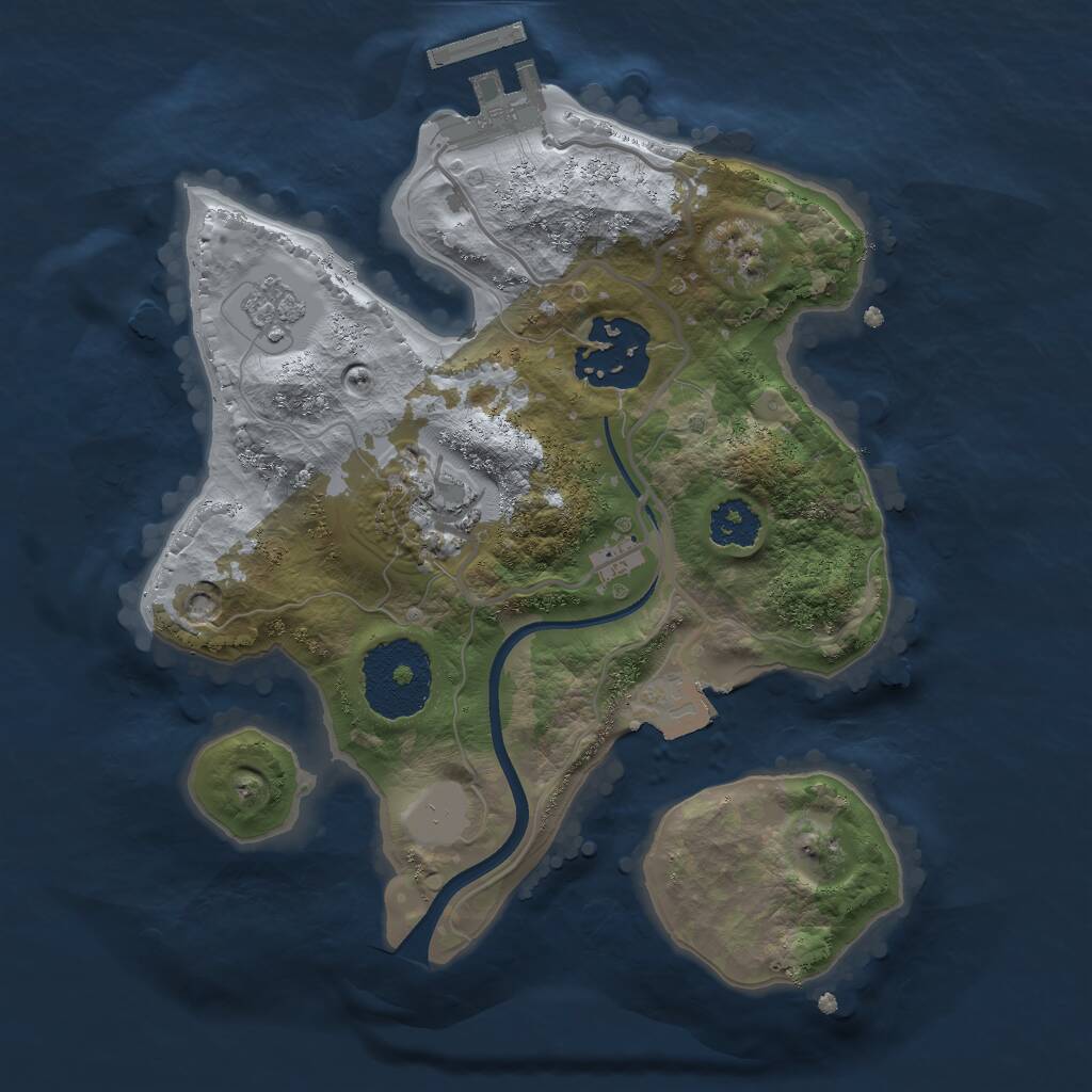 Rust Map: Procedural Map, Size: 2200, Seed: 350, 5 Monuments