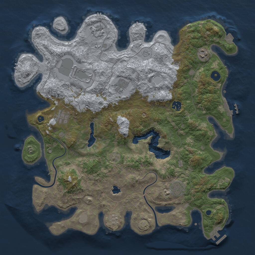 Rust Map: Procedural Map, Size: 4000, Seed: 1684897, 14 Monuments