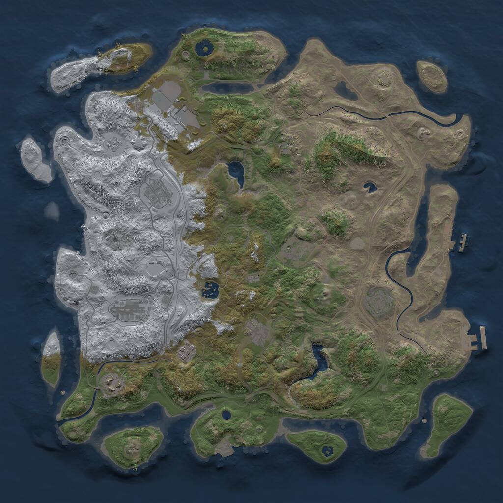 Rust Map: Procedural Map, Size: 4333, Seed: 24042025, 16 Monuments