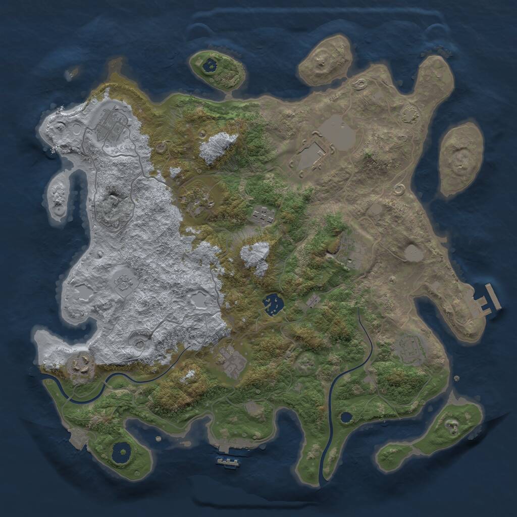 Rust Map: Procedural Map, Size: 3750, Seed: 868885065, 15 Monuments