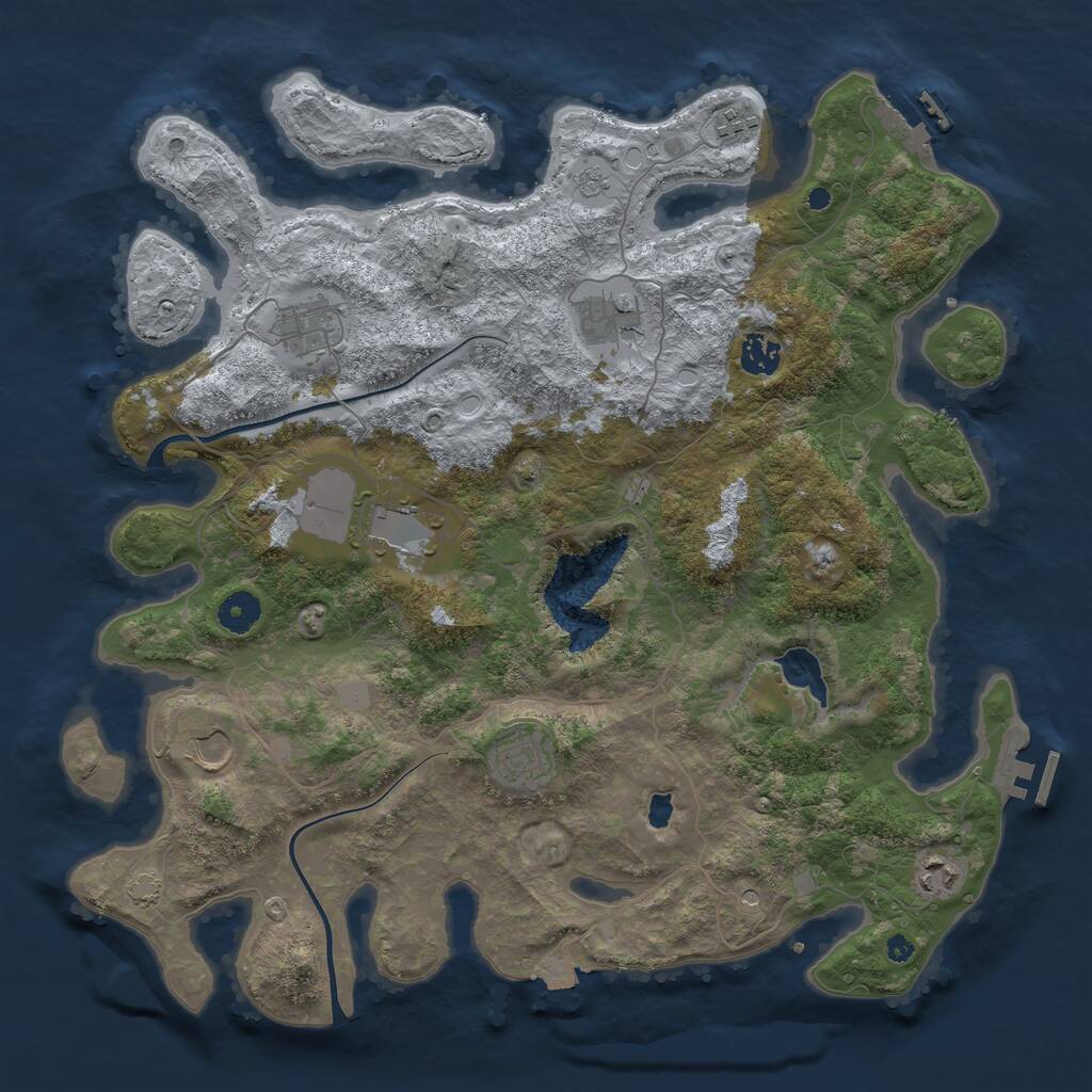 Rust Map: Procedural Map, Size: 4000, Seed: 1929514476, 14 Monuments