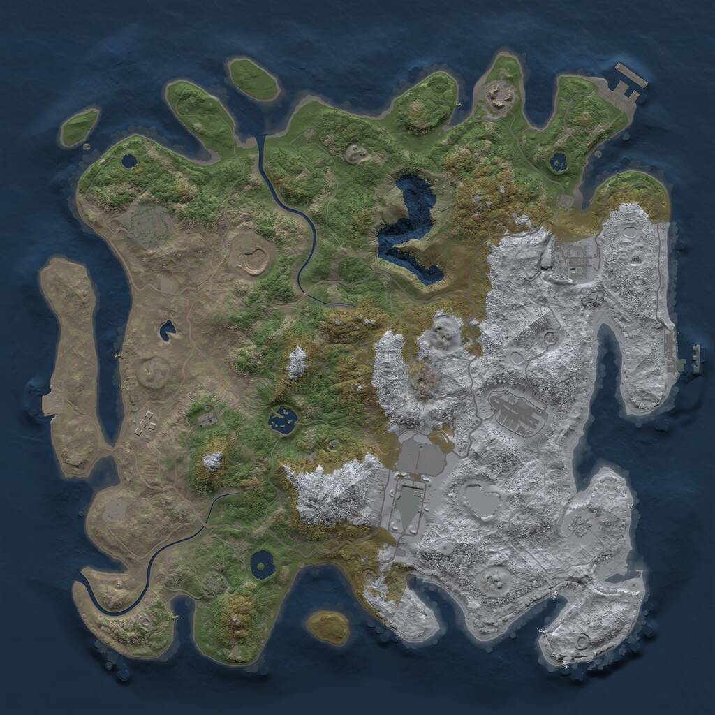 Rust Map: Procedural Map, Size: 4000, Seed: 515260613, 14 Monuments