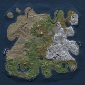 Thumbnail Rust Map: Procedural Map, Size: 3500, Seed: 500970254, 13 Monuments