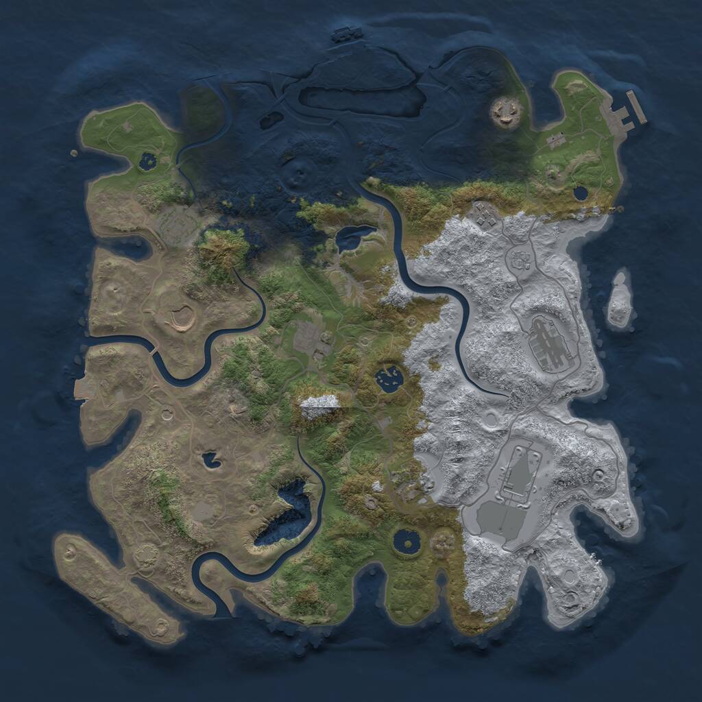 Rust Map: Procedural Map, Size: 4000, Seed: 1401866795, 15 Monuments