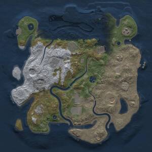 Thumbnail Rust Map: Procedural Map, Size: 3500, Seed: 1369393778, 15 Monuments