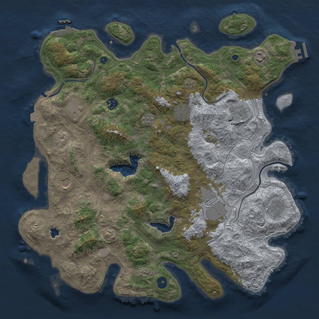 Rust Map: Procedural Map, Size: 4300, Seed: 634525342, 16 Monuments