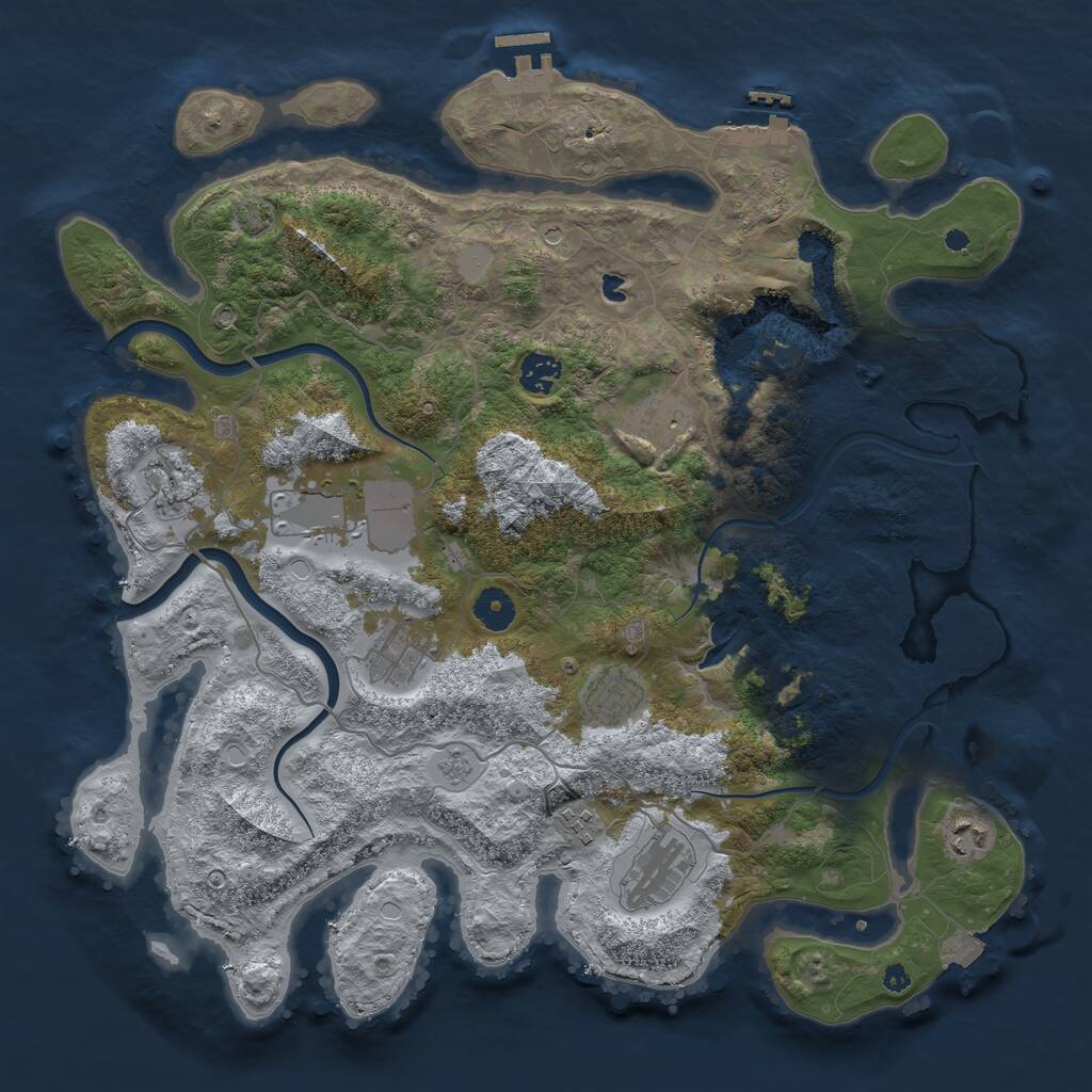 Rust Map: Procedural Map, Size: 4000, Seed: 1817893591, 15 Monuments