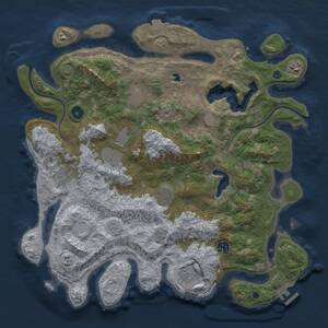 Thumbnail Rust Map: Procedural Map, Size: 4000, Seed: 1817893591, 12 Monuments