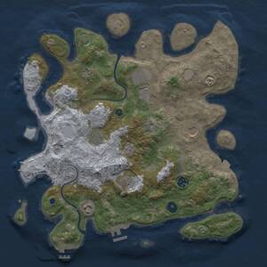 Thumbnail Rust Map: Procedural Map, Size: 3750, Seed: 145, 13 Monuments