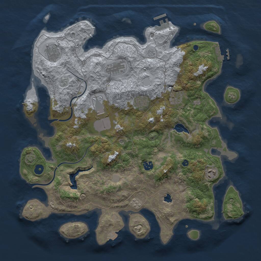 Rust Map: Procedural Map, Size: 4000, Seed: 641914144, 14 Monuments