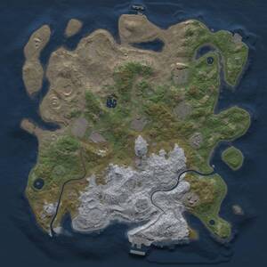 Thumbnail Rust Map: Procedural Map, Size: 3700, Seed: 998148, 15 Monuments