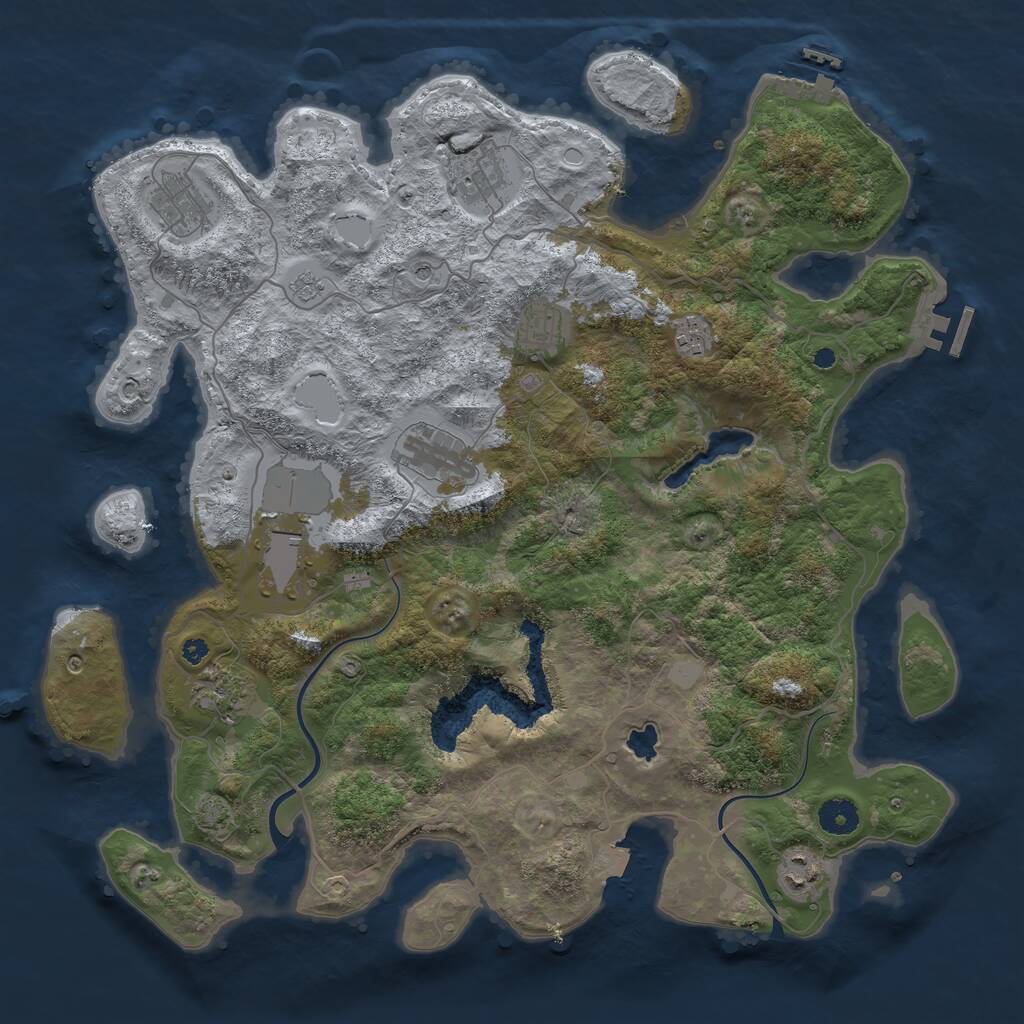 Rust Map: Procedural Map, Size: 4000, Seed: 990340, 14 Monuments