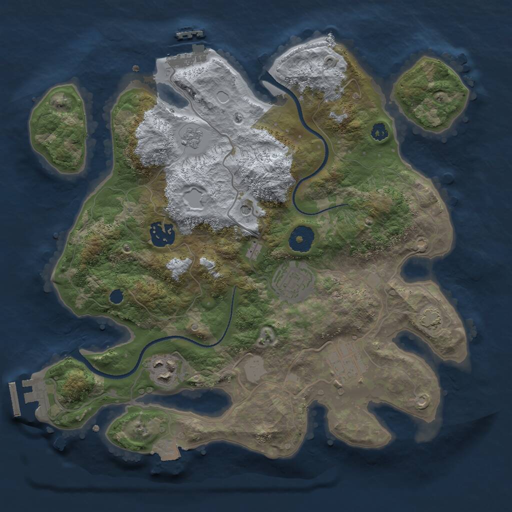 Rust Map: Procedural Map, Size: 3000, Seed: 510482959, 10 Monuments