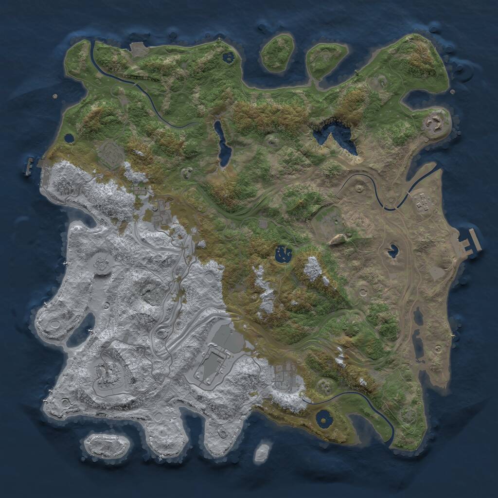 Rust Map: Procedural Map, Size: 4250, Seed: 1545691253, 15 Monuments