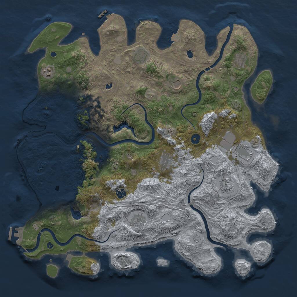 Rust Map: Procedural Map, Size: 4576, Seed: 481981, 17 Monuments