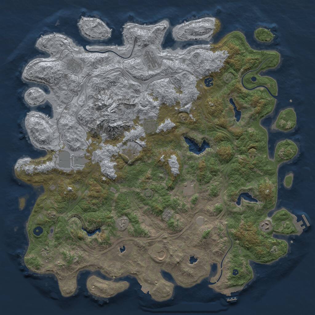 Rust Map: Procedural Map, Size: 5000, Seed: 17551, 17 Monuments