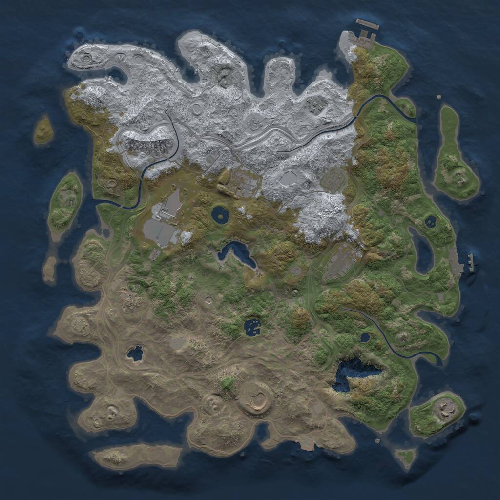Rust Map: Procedural Map, Size: 4250, Seed: 865661217, 15 Monuments