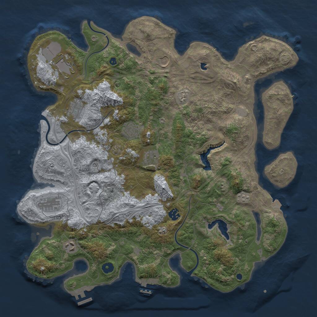 Rust Map: Procedural Map, Size: 4250, Seed: 477142331, 15 Monuments