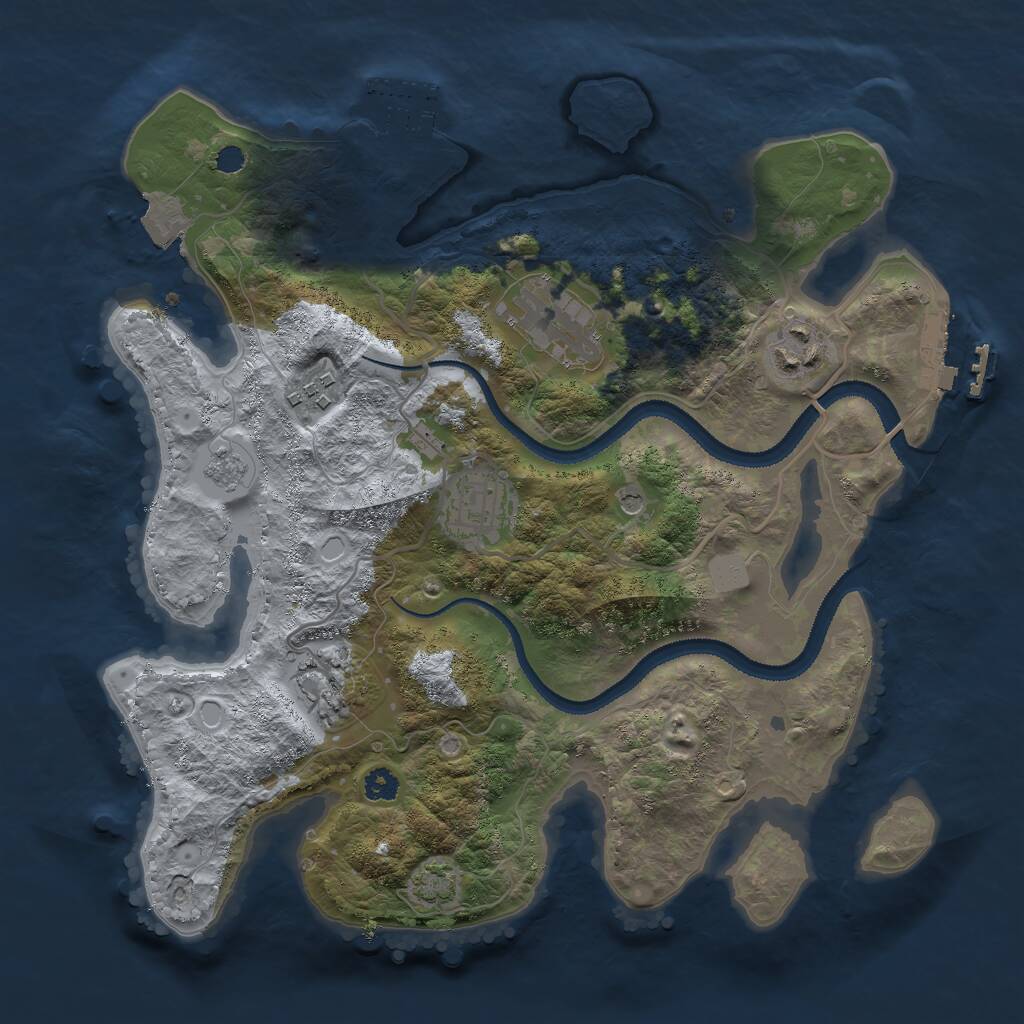 Rust Map: Procedural Map, Size: 3000, Seed: 9410, 11 Monuments