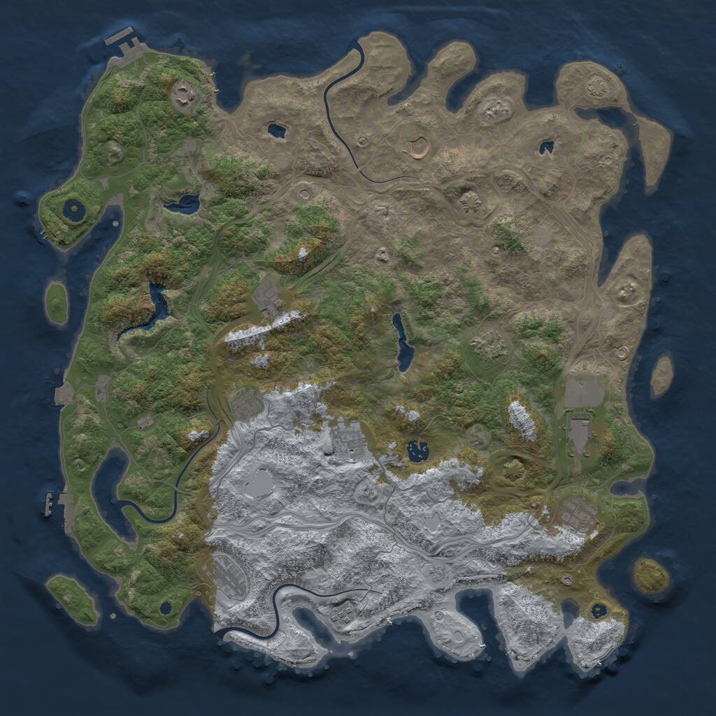 Rust Map: Procedural Map, Size: 4800, Seed: 1287237178, 17 Monuments