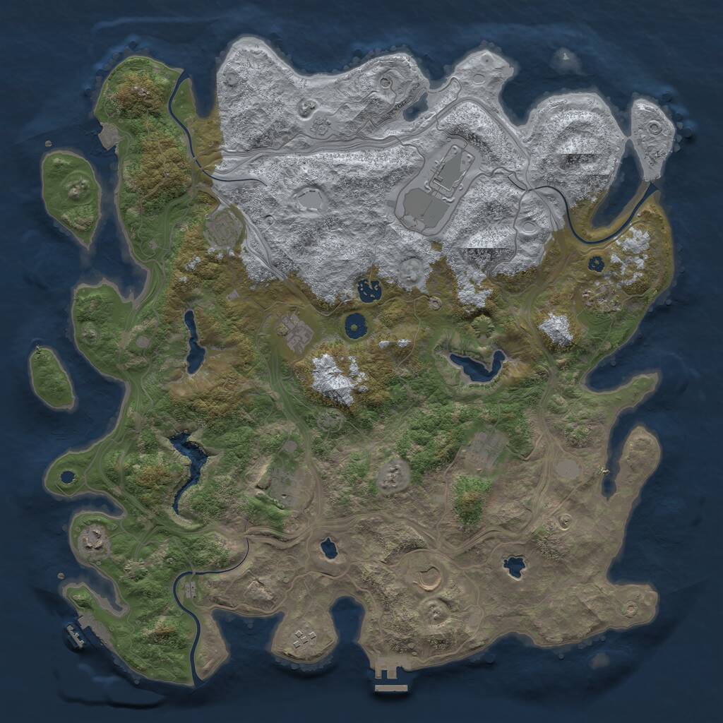 Rust Map: Procedural Map, Size: 4500, Seed: 7545279, 16 Monuments