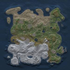 Thumbnail Rust Map: Procedural Map, Size: 3500, Seed: 162805366, 13 Monuments