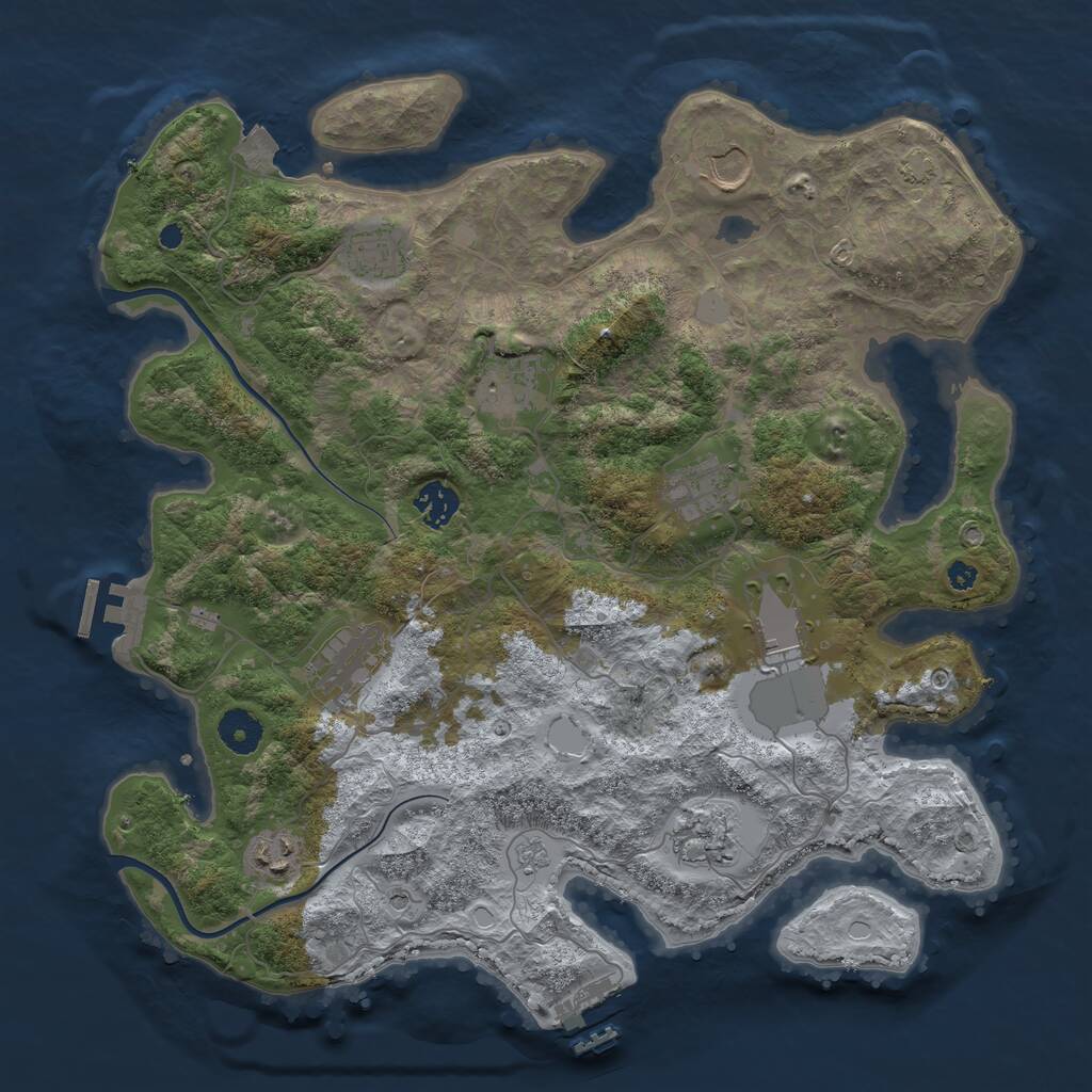 Rust Map: Procedural Map, Size: 3750, Seed: 432040, 15 Monuments