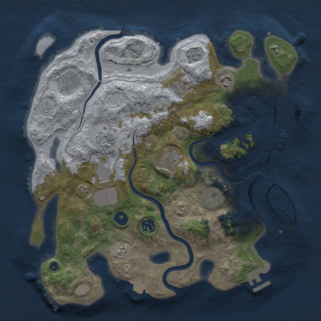 Rust Map: Procedural Map, Size: 3500, Seed: 1328020817, 15 Monuments