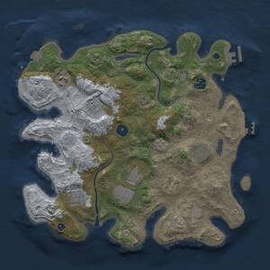 Thumbnail Rust Map: Procedural Map, Size: 3500, Seed: 1920385628, 14 Monuments