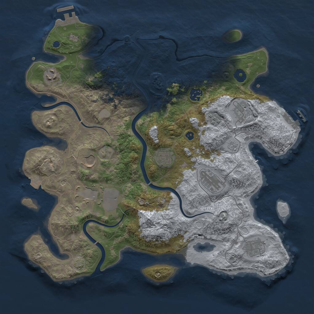 Rust Map: Procedural Map, Size: 3750, Seed: 480848, 15 Monuments