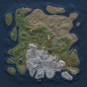 Thumbnail Rust Map: Procedural Map, Size: 3750, Seed: 800515, 13 Monuments