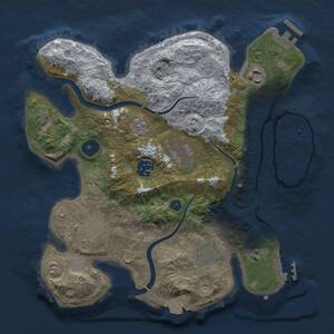 Thumbnail Rust Map: Procedural Map, Size: 3000, Seed: 107778573, 12 Monuments