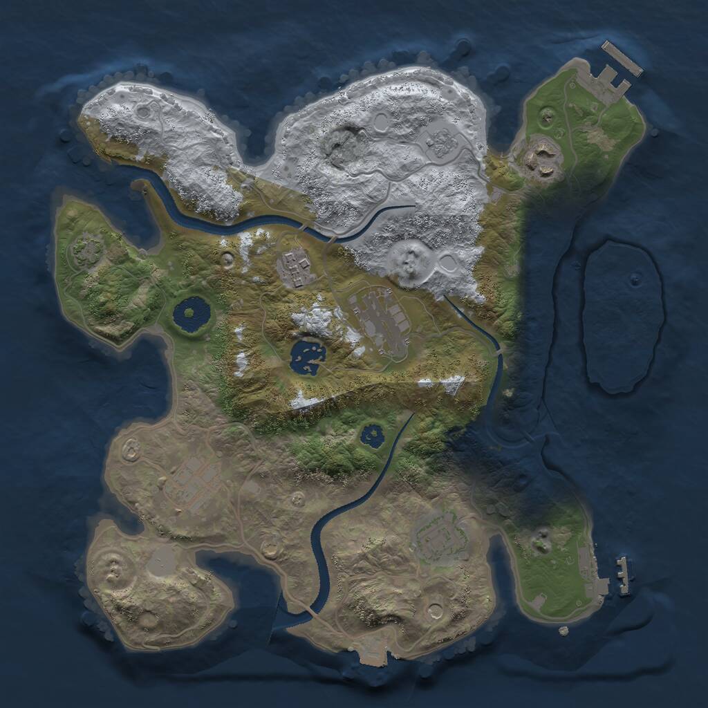Rust Map: Procedural Map, Size: 3000, Seed: 107778573, 12 Monuments