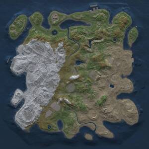 Thumbnail Rust Map: Procedural Map, Size: 4000, Seed: 734661963, 15 Monuments