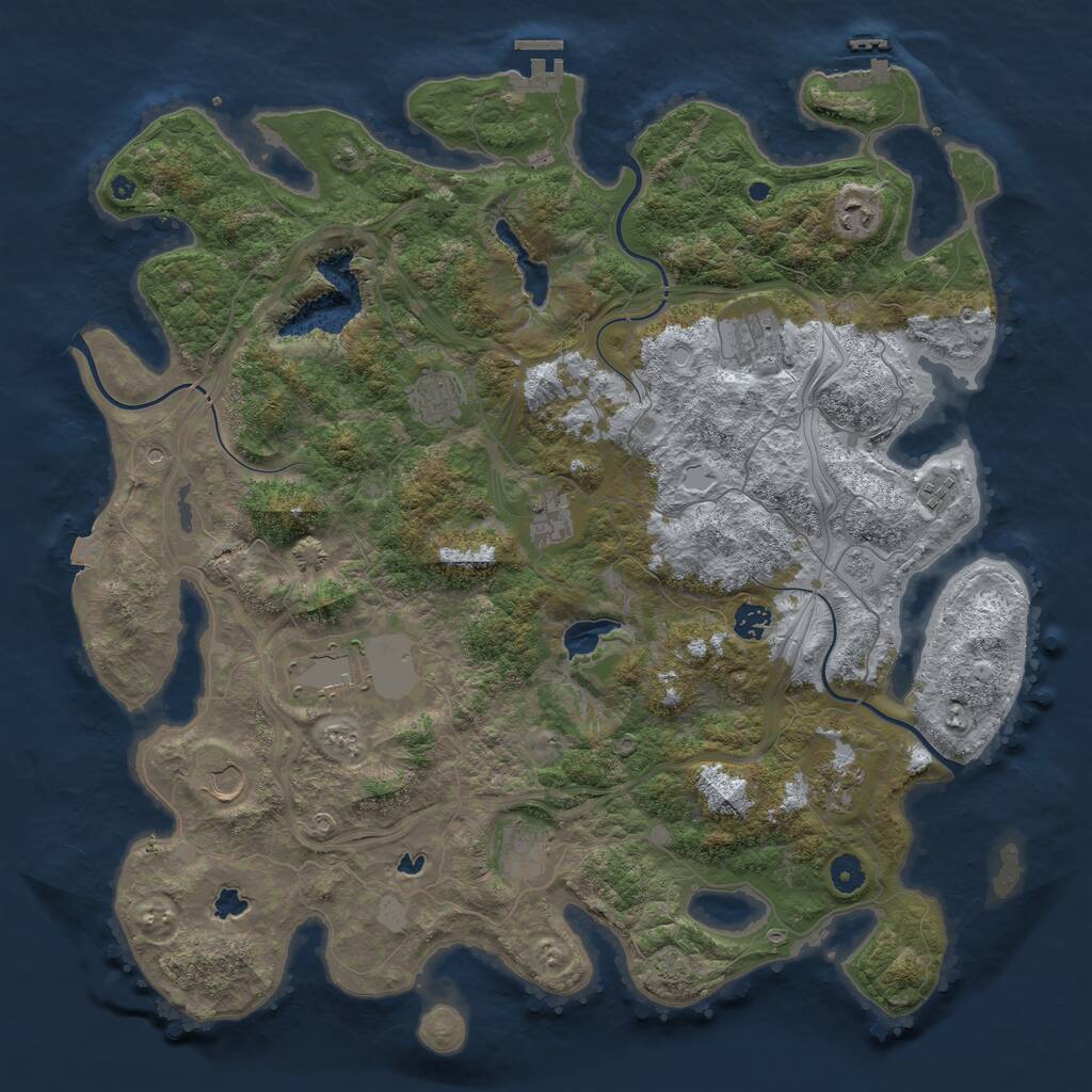 Rust Map: Procedural Map, Size: 4500, Seed: 1047753916, 16 Monuments