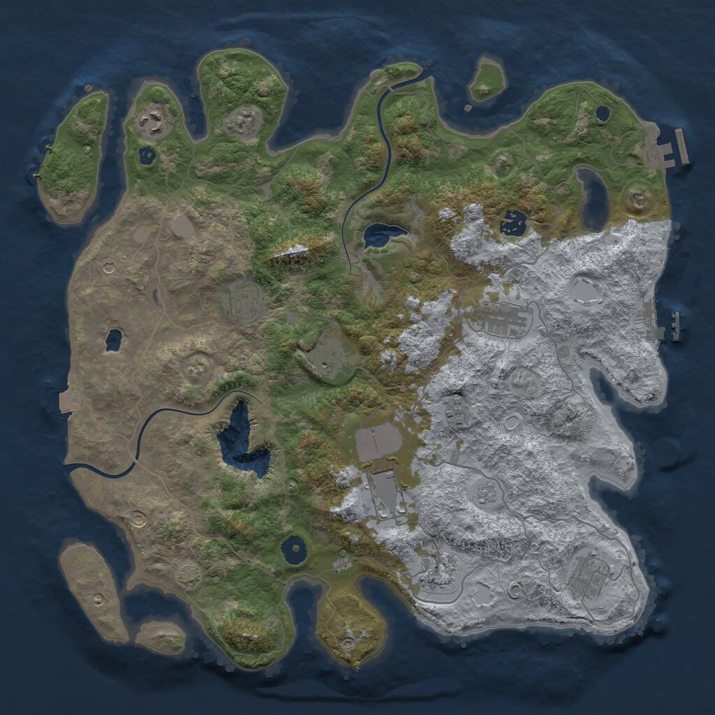 Rust Map: Procedural Map, Size: 4000, Seed: 69369, 15 Monuments