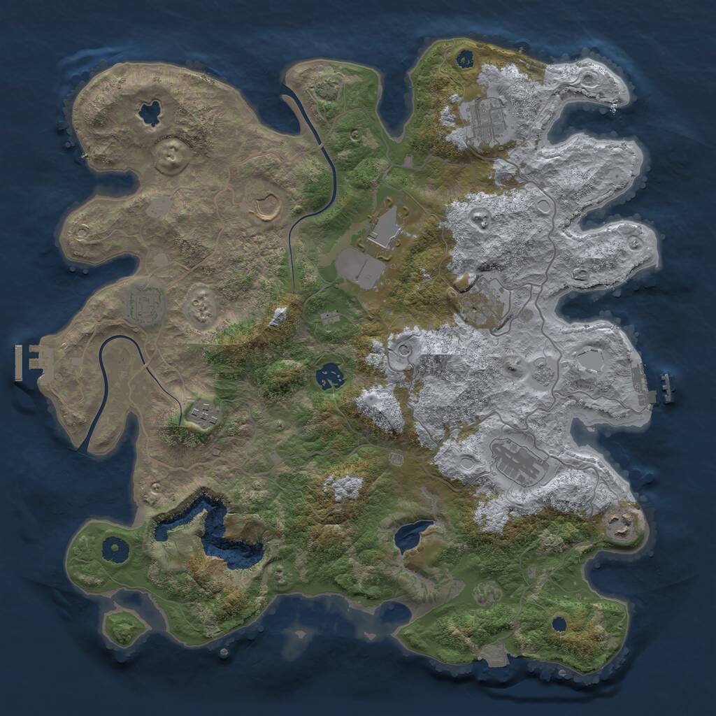 Rust Map: Procedural Map, Size: 4000, Seed: 69469, 15 Monuments