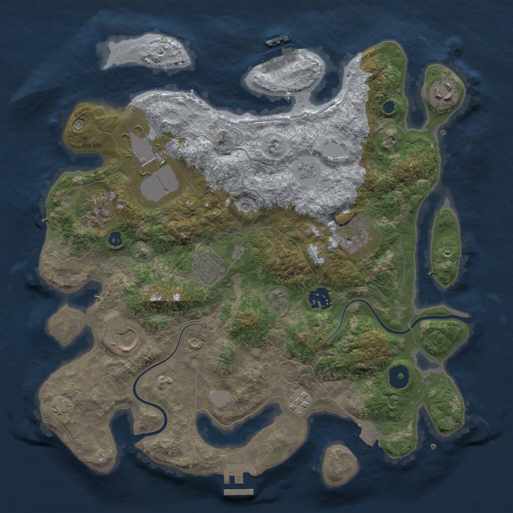 Rust Map: Procedural Map, Size: 3500, Seed: 11211, 14 Monuments