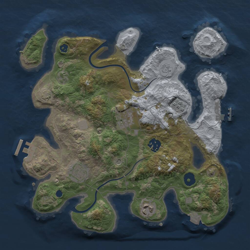 Rust Map: Procedural Map, Size: 3000, Seed: 10282, 11 Monuments